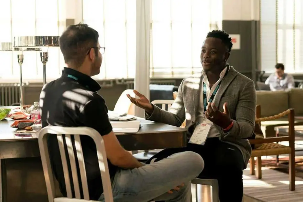 Two men having a conversation. (Representative Image Source: Pexels | nappy)